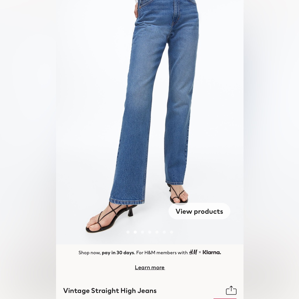 Vintage Straight High Jeans In Demin Blue Size 4